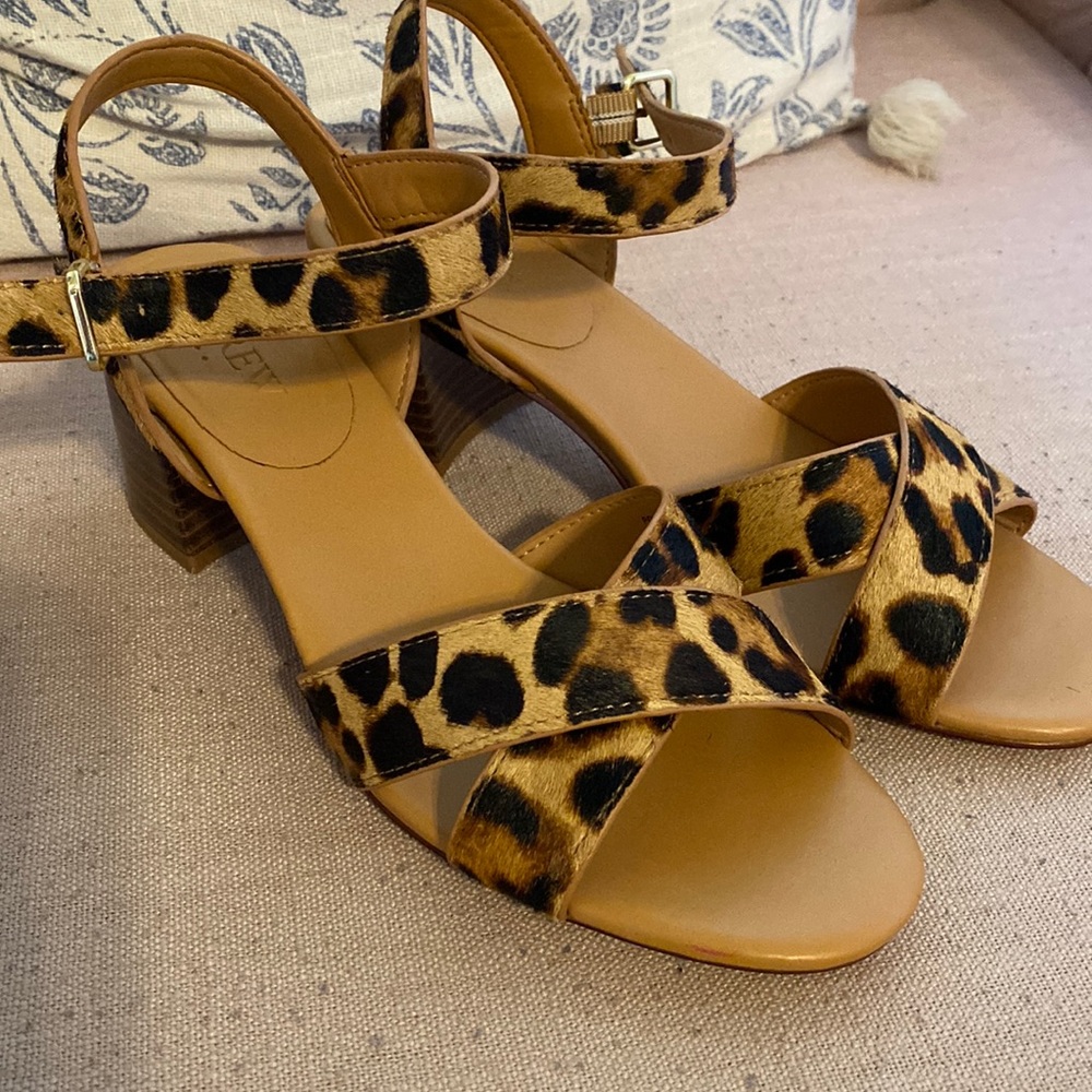 JCrew Leopard Print Sandals- Size 7-only worn once